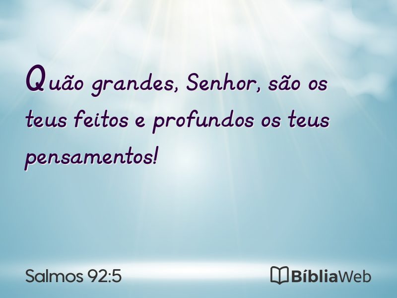 Salmos 92:5 em imagem para compartilhar