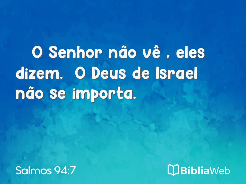 Salmos 94:7 em imagem para compartilhar
