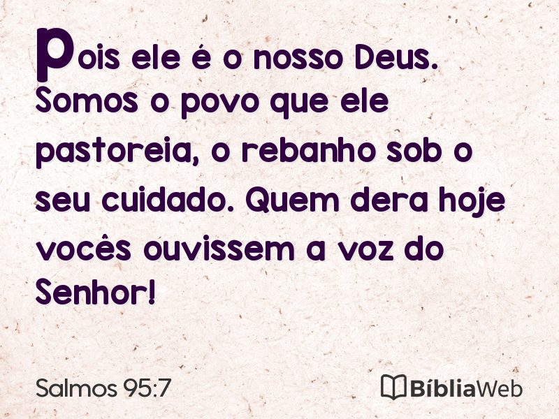 Salmos 95:7 em imagem para compartilhar
