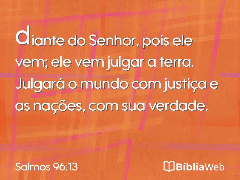 Salmos 96:13 em imagem para compartilhar