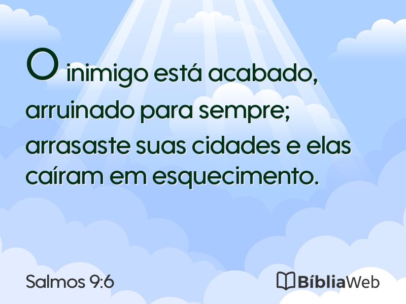 Salmos 9:6 em imagem para compartilhar