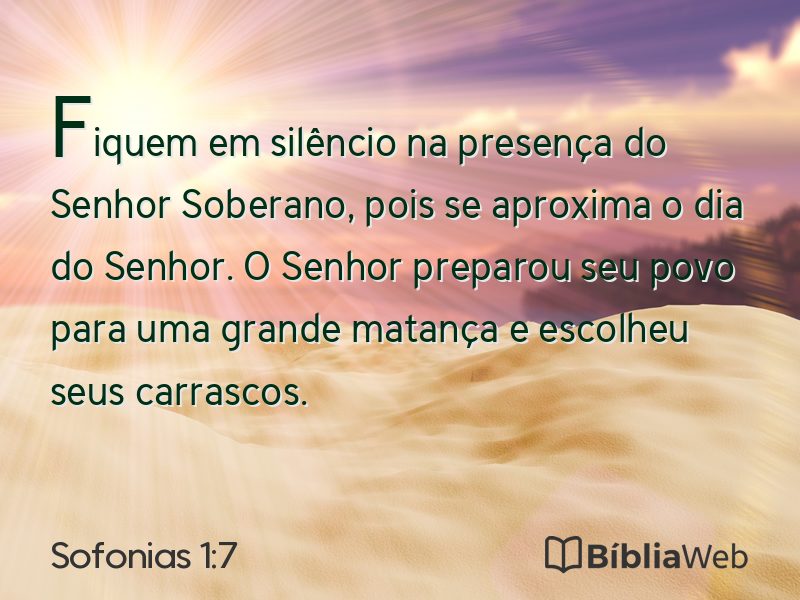 Sofonias 1:7 em imagem para compartilhar