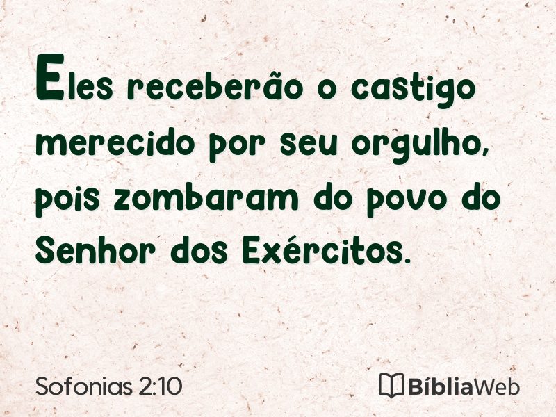 Sofonias 2:10 em imagem para compartilhar