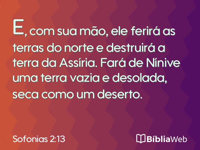 Sofonias 2:13 em imagem para compartilhar