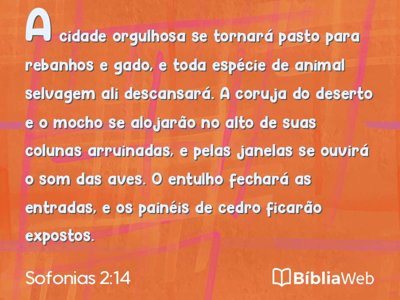 Sofonias 2:14 em imagem para compartilhar