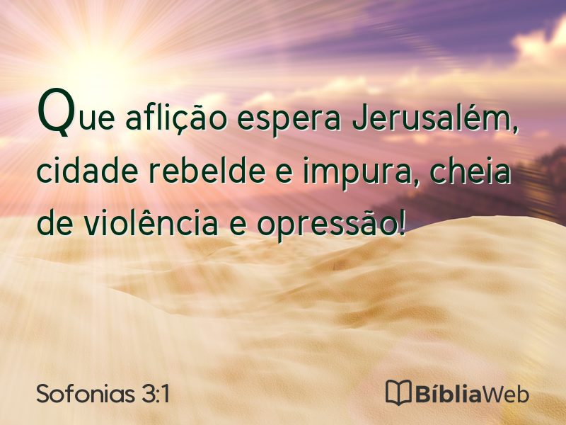 Sofonias 3:1 em imagem para compartilhar