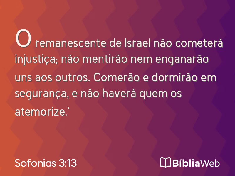 Sofonias 3:13 em imagem para compartilhar