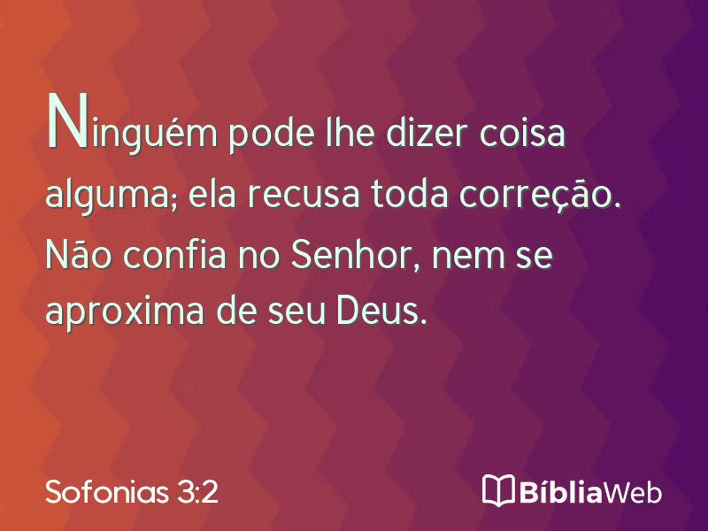 Sofonias 3:2 em imagem para compartilhar