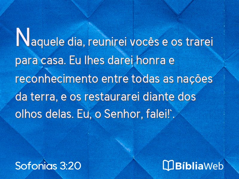 Sofonias 3:20 em imagem para compartilhar