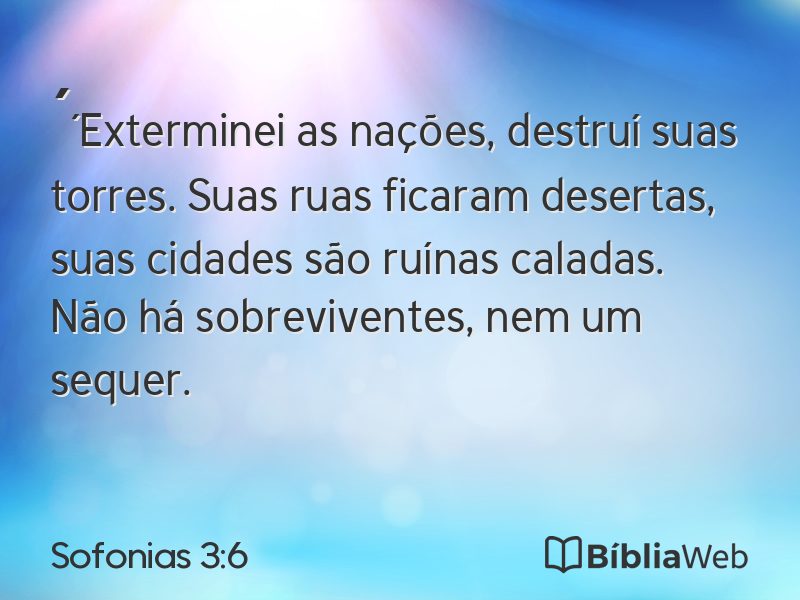 Sofonias 3:6 em imagem para compartilhar