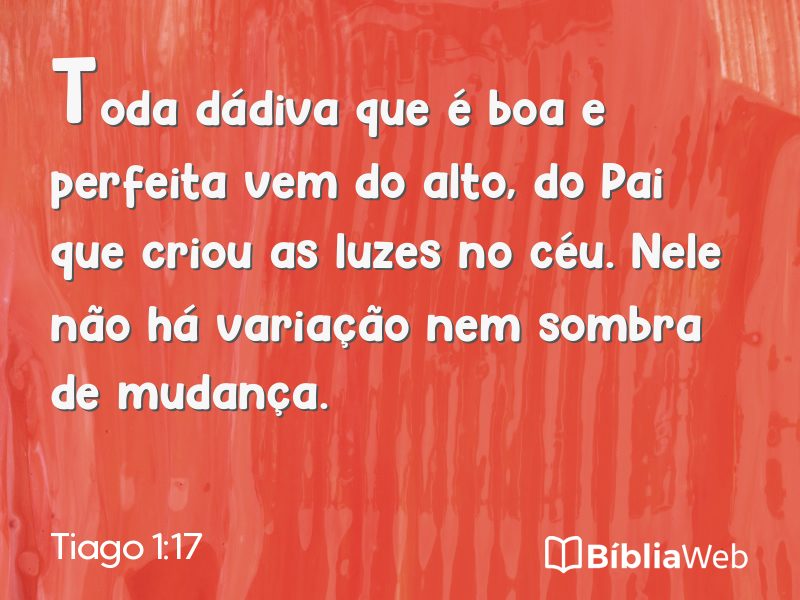 Tiago 1:17 em imagem para compartilhar