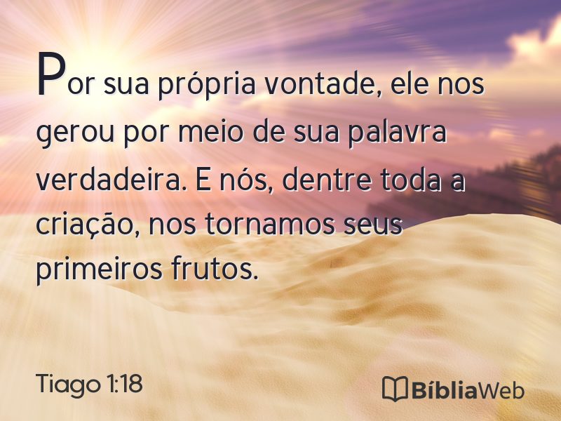 Tiago 1:18 em imagem para compartilhar