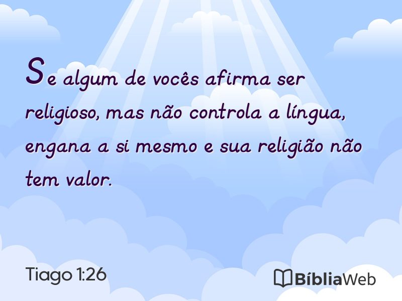 Tiago 1:26 em imagem para compartilhar