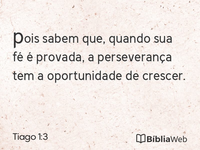 Tiago 1:3 em imagem para compartilhar