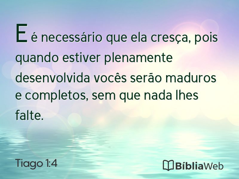 Tiago 1:4 em imagem para compartilhar