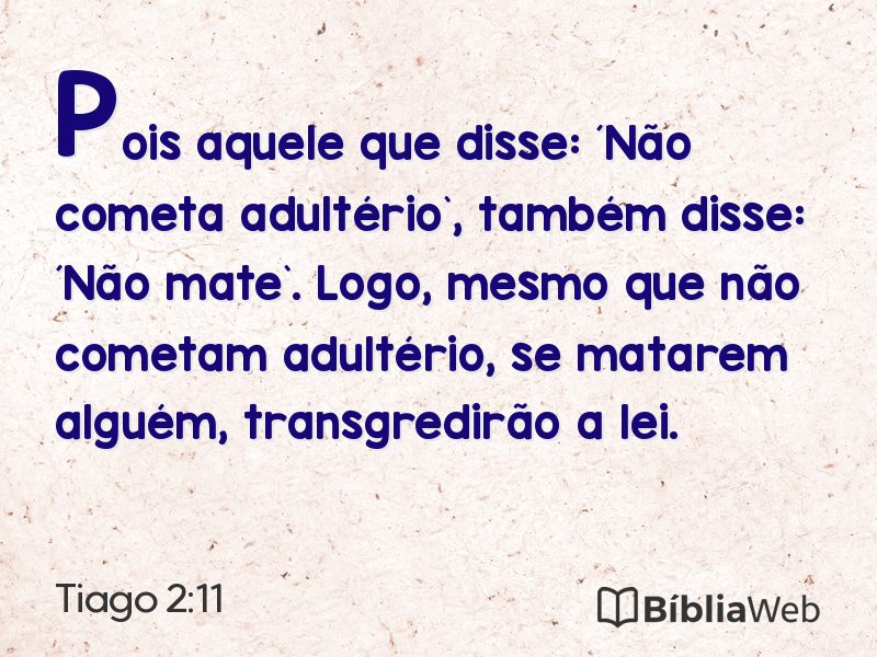 Tiago 2:11 em imagem para compartilhar