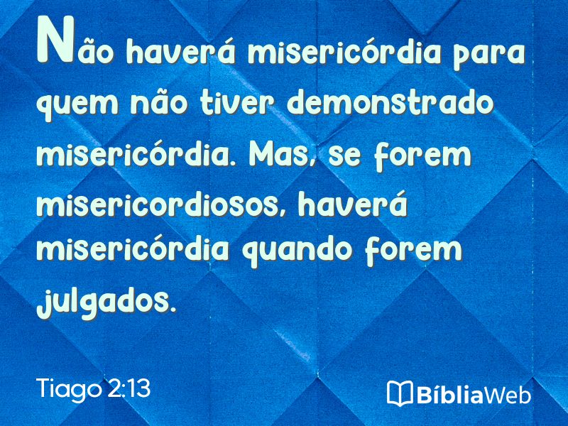 Tiago 2:13 em imagem para compartilhar