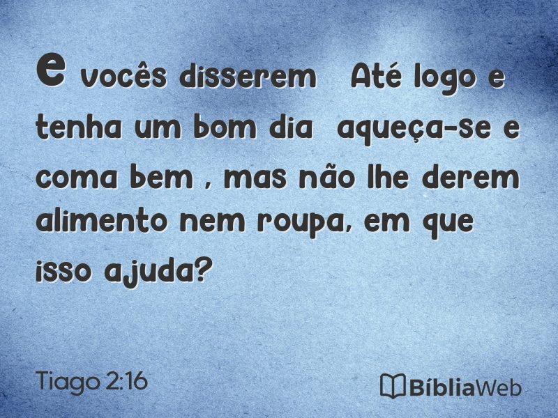 Tiago 2:16 em imagem para compartilhar