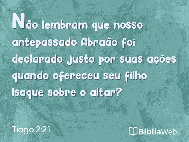 Tiago 2:21 em imagem para compartilhar