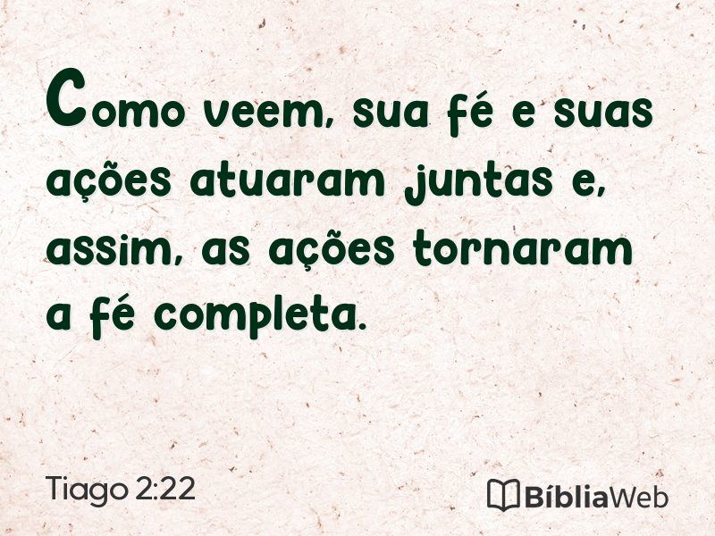 Tiago 2:22 em imagem para compartilhar