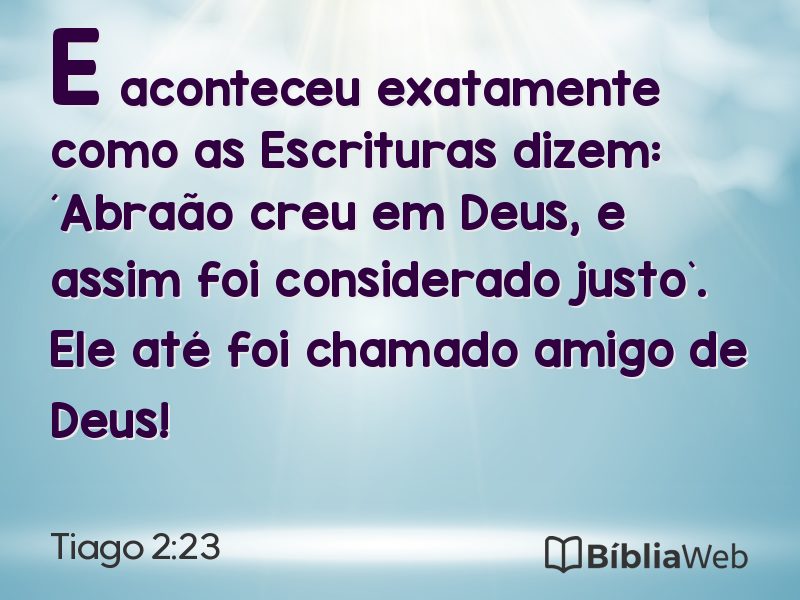 Tiago 2:23 em imagem para compartilhar