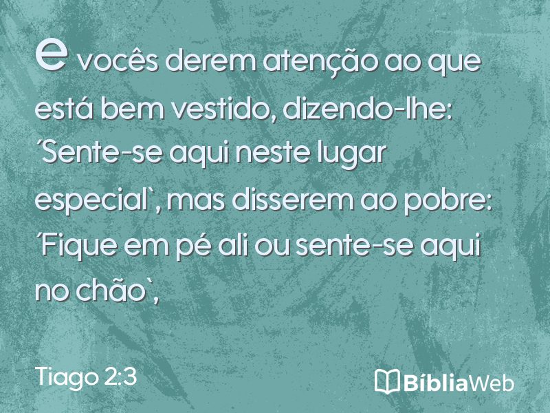 Tiago 2:3 em imagem para compartilhar
