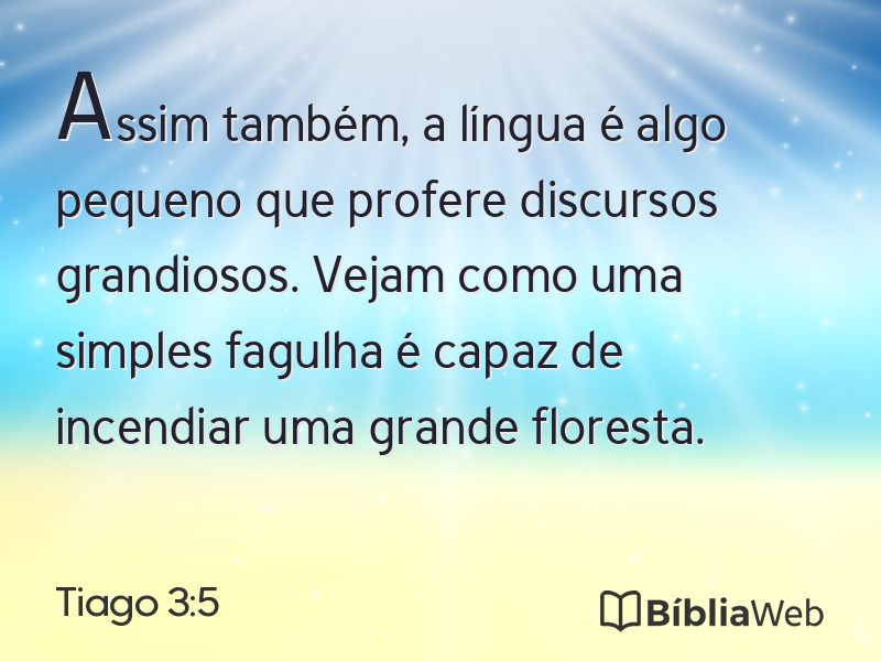Tiago 3:5 em imagem para compartilhar