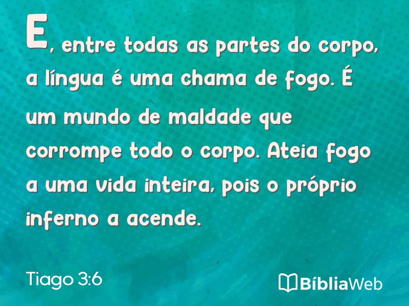 Tiago 3:6 em imagem para compartilhar