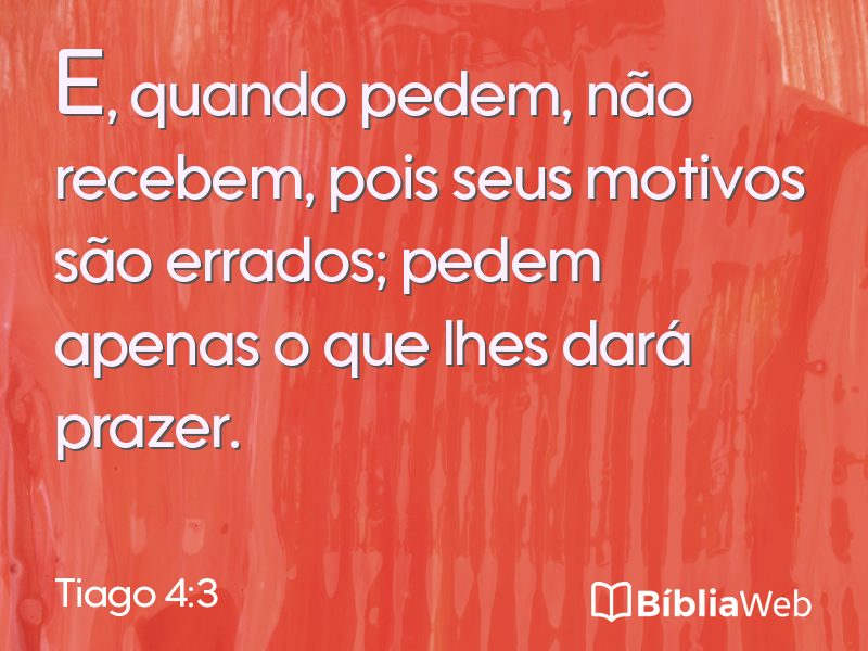 Tiago 4:3 em imagem para compartilhar