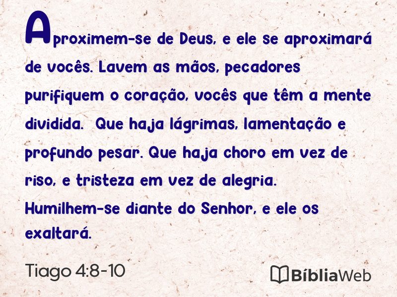 Tiago 4:8-10 em imagem para compartilhar