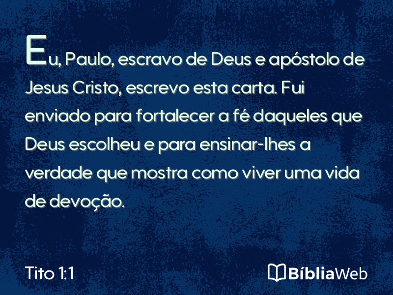 Tito 1:1 em imagem para compartilhar