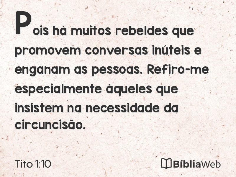 Tito 1:10 em imagem para compartilhar