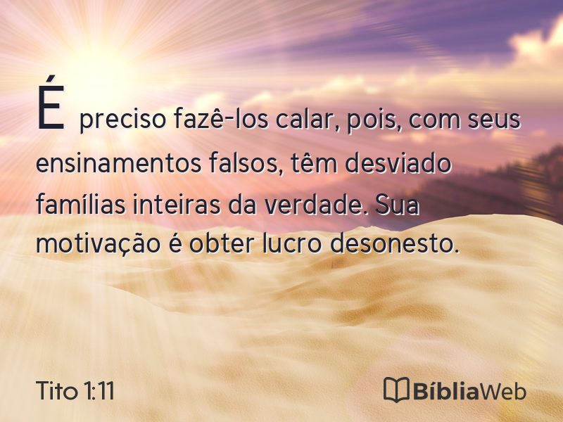 Tito 1:11 em imagem para compartilhar