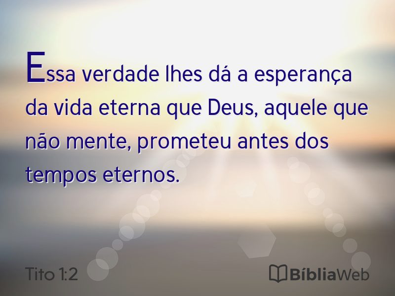 Tito 1:2 em imagem para compartilhar