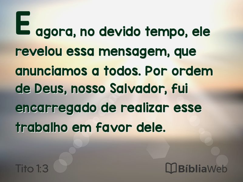 Tito 1:3 em imagem para compartilhar