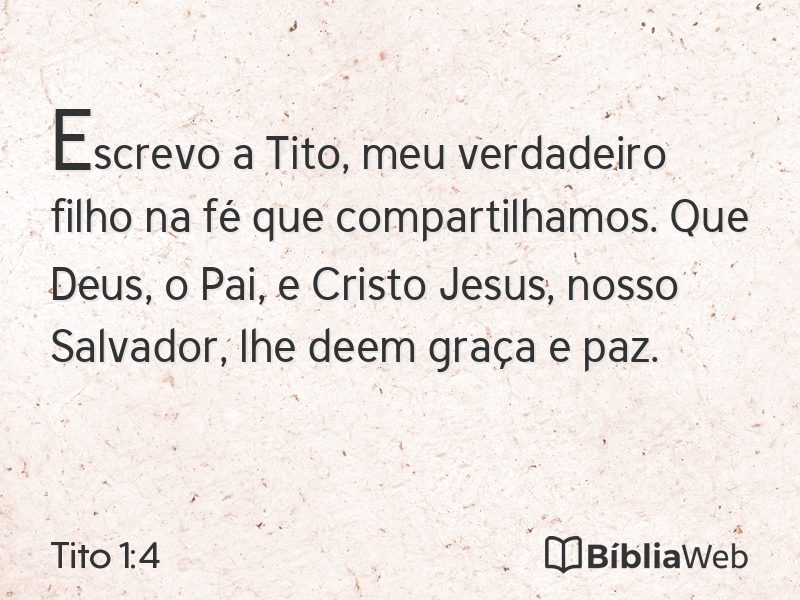 Tito 1:4 em imagem para compartilhar