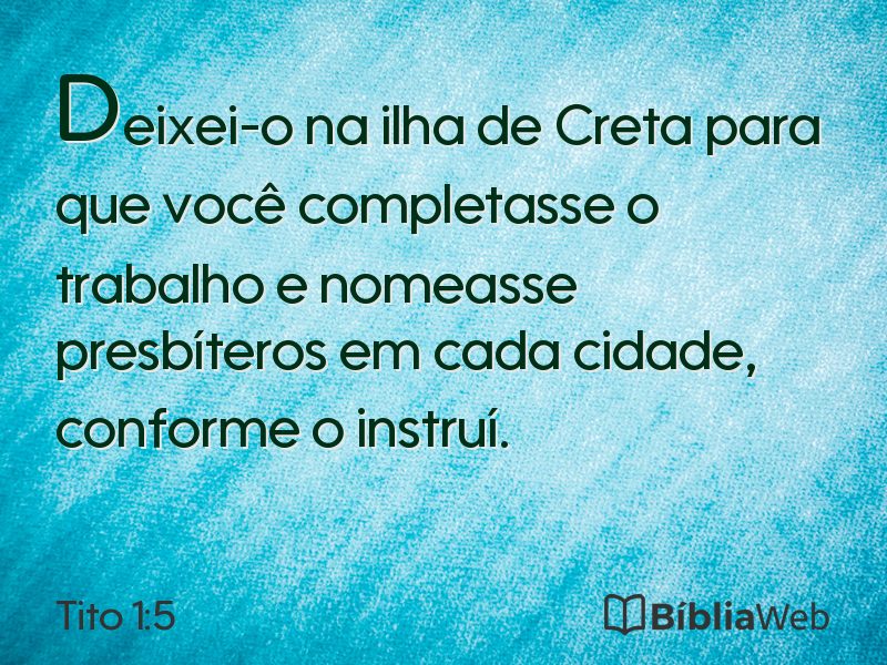 Tito 1:5 em imagem para compartilhar