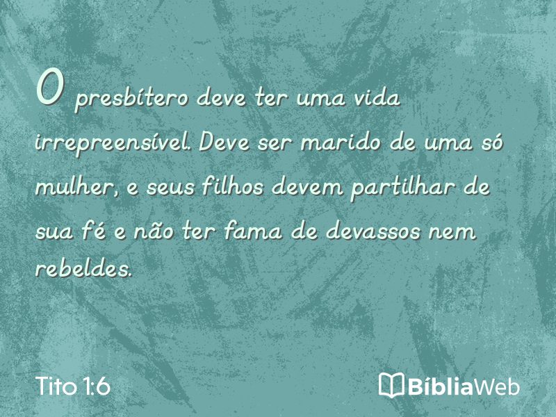 Tito 1:6 em imagem para compartilhar