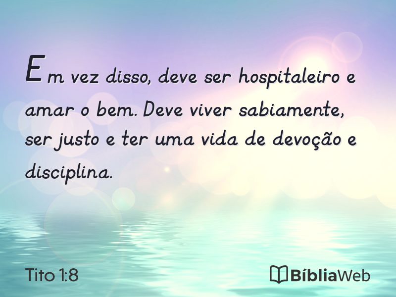 Tito 1:8 em imagem para compartilhar