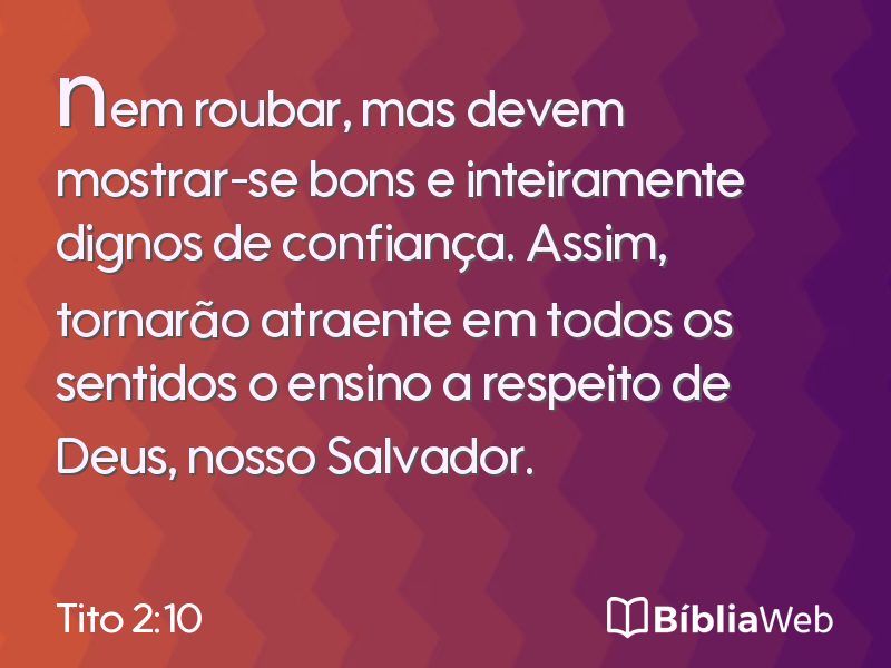 Tito 2:10 em imagem para compartilhar