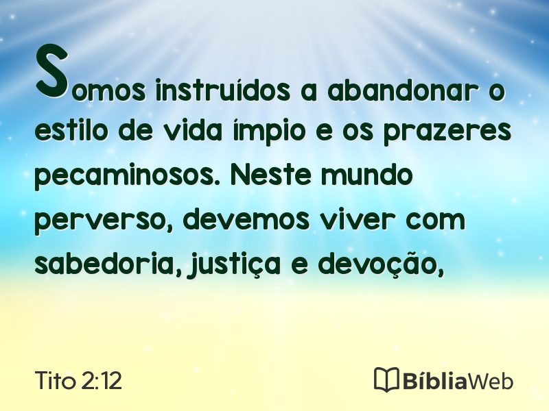 Tito 2:12 em imagem para compartilhar