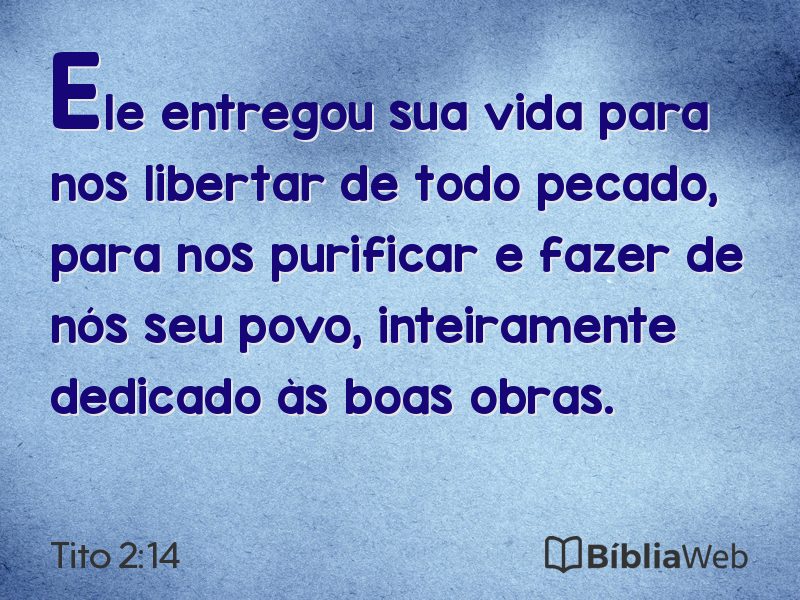 Tito 2:14 em imagem para compartilhar