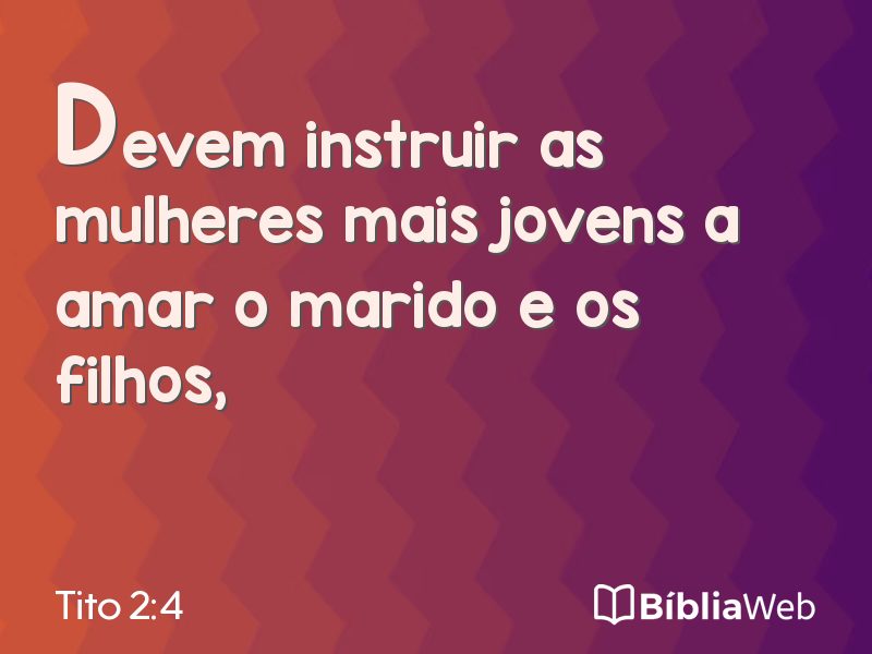 Tito 2:4 em imagem para compartilhar