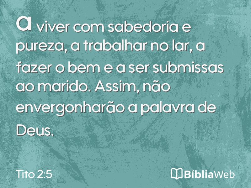 Tito 2:5 em imagem para compartilhar