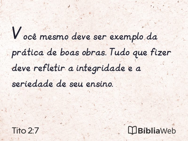 Tito 2:7 em imagem para compartilhar