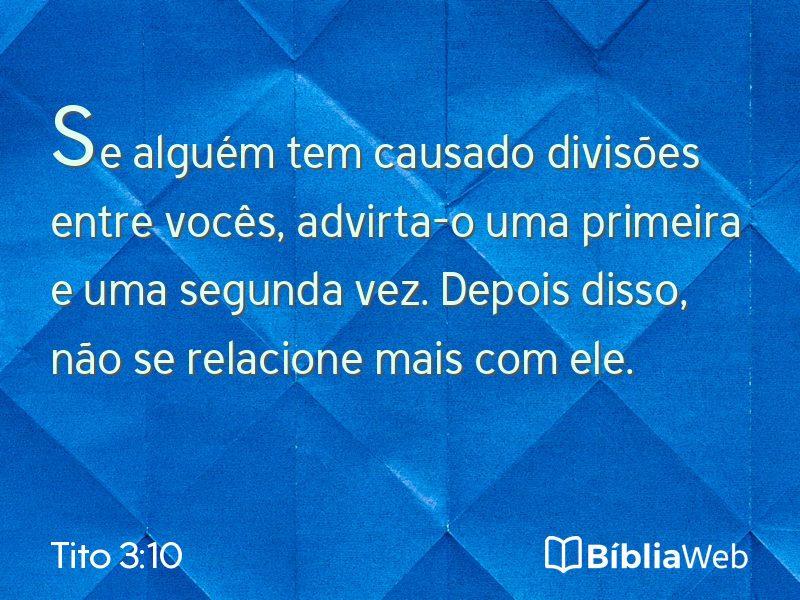 Tito 3:10 em imagem para compartilhar