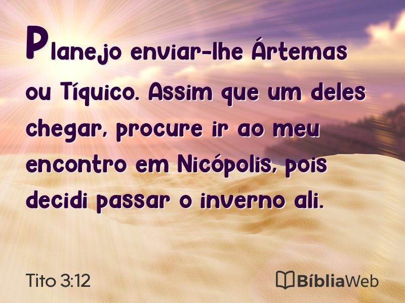 Tito 3:12 em imagem para compartilhar