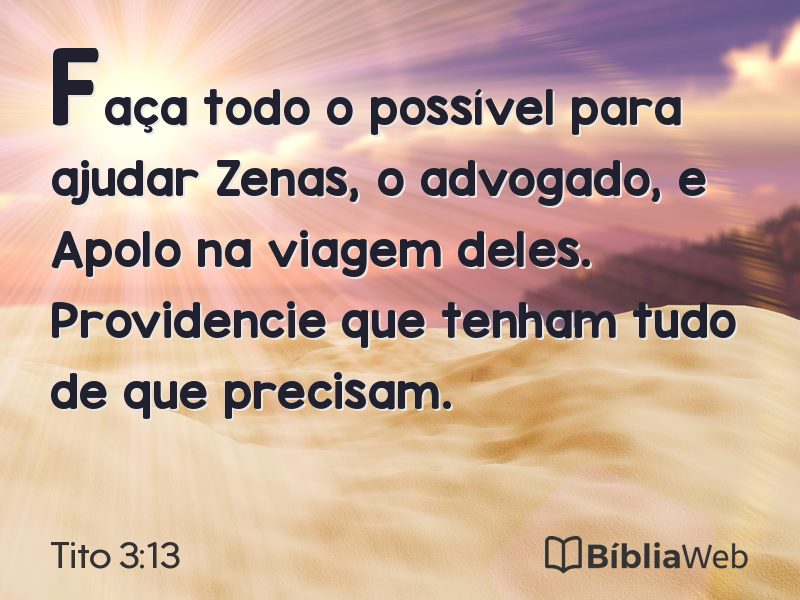 Tito 3:13 em imagem para compartilhar