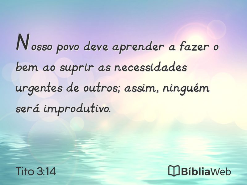 Tito 3:14 em imagem para compartilhar