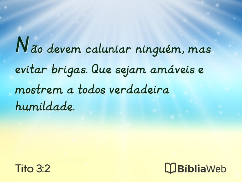 Tito 3:2 em imagem para compartilhar